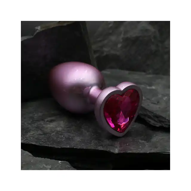 Dream Toys - Gleaming Love Pearl Pink Plug Large. Różowy elegancki korek analny o dużym rozmiarze z kryształkiem w kształcie serca
