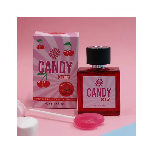 Candy - Cherry Pherolove 50ml. Damskie feromony o energetyzującym zapachu, nuty wiśni, pianek marshmallow i drzewa sandałowego