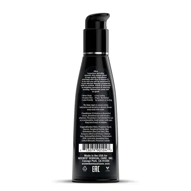 Wicked - Aqua Waterbased 120ml. Lubrykant na bazie wody, skuteczny i przyjazny dla skóry 