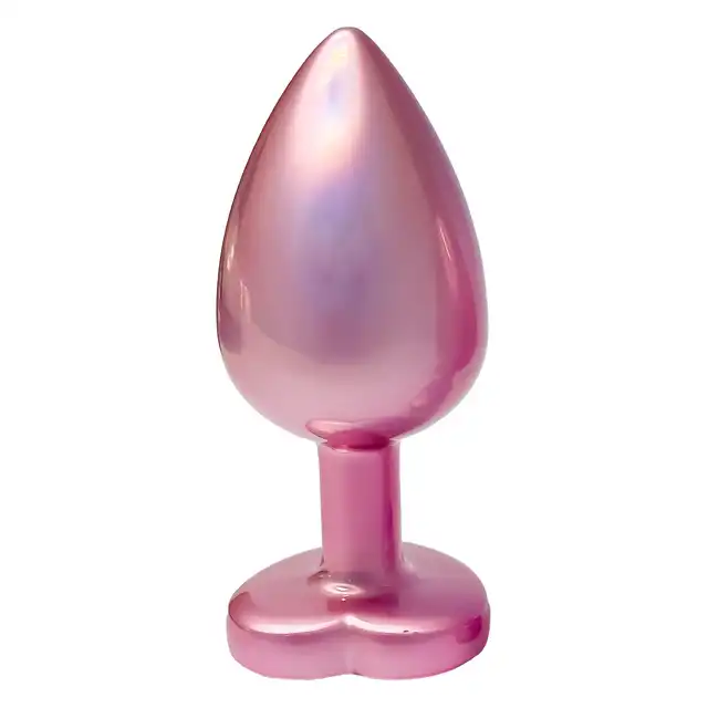 Dream Toys - Gleaming Love Pearl Pink Plug Large. Różowy elegancki korek analny o dużym rozmiarze z kryształkiem w kształcie serca