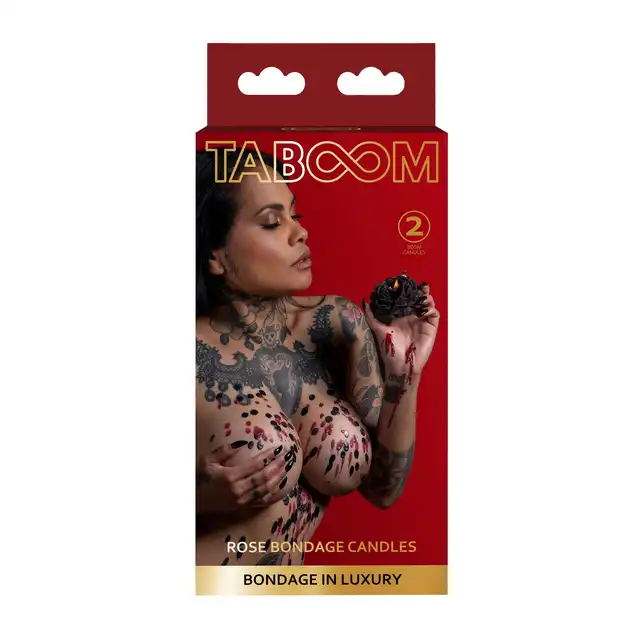 Taboom - Rose Japanese Drip Candle 2pc. Zestaw dwóch świec do masażu o eleganckim kształcie róży