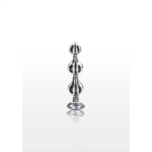 ToyJoy - Diamond Star Beads S. Elegancki korek analny z trzema stymulacyjnymi koralikami i podstawą ozdobioną srebrnym klejnotem