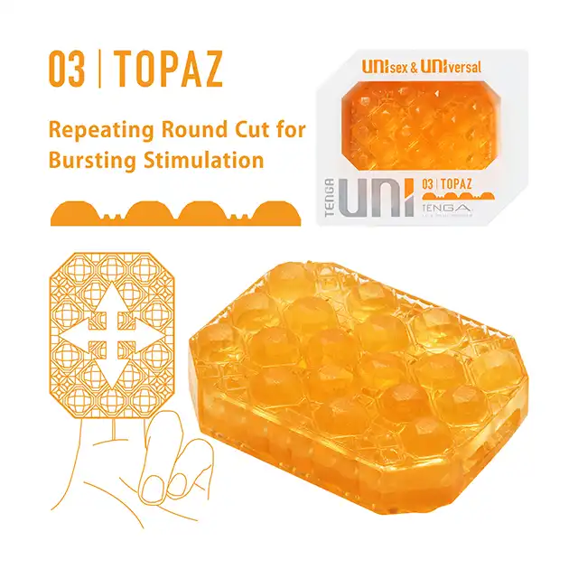 Tenga - Uni Topaz Sleeve. Elastyczna nakładka stymulująca do łechtaczki i penisa, produkt unisex