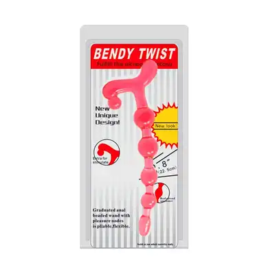 Baile - Bendy Twist. Elastyczne koraliki analne z wygodnym uchwytem, kulki o poszerzanej średnicy