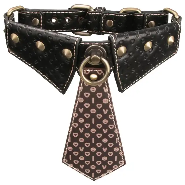 LoveToy - Rebellion Reign Collar. Obroża z kołnieżem z wysokiej jakości skóry PU, długi metalowy łańcuszek, łączy wygodę i wyrafinowany styl