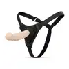EasyToys - Thurster Strap Skin. Elastyczny strapon z prążkowanym dildo, regulowane paski dla idealnego dopasowania
