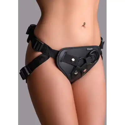 Get Real - Strap-On Full Cover Harness. Luksusowa uprząż z wyściełaną przednią poduszką, regulowanymi paskami i silikonowymi pierścieniami, która zapewnia doskonałe dopasowanie