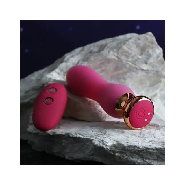 Buttocks - The Elegant Buttplug. Wibrujący różowy korek analny z 7 trybami wibracji, 3 prędkościami i pilotem zdalnego sterowania