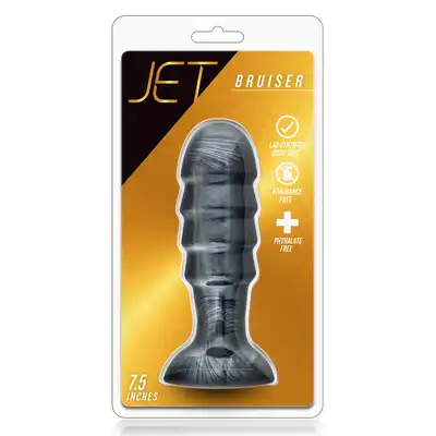 Blush - Jet Bruiser Carbon Metallic Black. Zaawansowany korek analny o kształcie pocisku, wykonany z bezpiecznego PVC o metalicznym wykończeniu