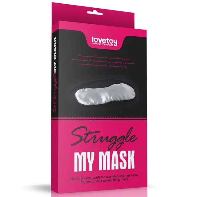 LoveToy - Struggle My Mask. Klasyczna opaska na oczy z elastyczną gumką, idealne dopasowanie i komfort