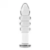LoveToy - Glass Romance 5.5` Plug Transparent. Szklany korek analny z pierścieniowymi żłobieniami, praktyczny i stylowy