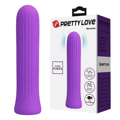 Pretty Love - Blanche Purple. Mini wibrator ze stymulującymi żłobieniami, cichy silnik i 12 trybów wibracji