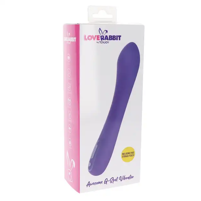 ToyJoy - Love Rabbit Awesome G-Spot Vibrator. Wibrator punktu G, ergonomiczny kształt, 7 trybów pulsacji, 5 prędkości wibracji oraz ładowanie przez USB
