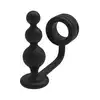 DreamToys -  Ramrod Cockring With Beaded Anal Plug. Innowacyjny pierścień erekcyjny 2 w 1 z korkiem analnym, z gładkiego silikonu, zapewnia zarówno mocną erekcję i stymulację analną
