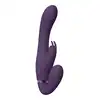 Vive - Suki Vibrating Strapless Strap-on Rabbit Purple. Wibrujący strapon bezuprzężowy, intensywna stymulacja dla obu partnerów 