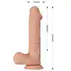 Baile - Beautiful Bergrisi Vibrator 10,2". Realistyczne, żylasty wibrator z jądrami i zarysowaną żołędzią. Podwójny, elastyczny materiał doskonale imituje ludzką skórę