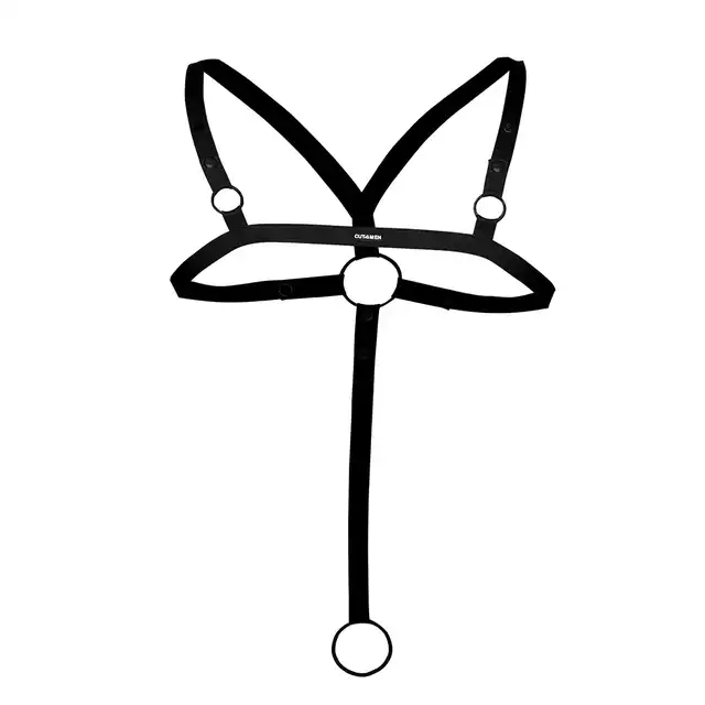 Cut4Men - Harness C-Ring Black. Stylowa i funkcjonalna uprząż dla mężczyzn, zmysłowy dodatek do męskiej garderoby