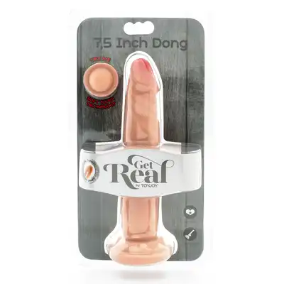 Get Real - Dual Density Dong 7.5 inch. Realistyczne dildo z naturalnym kształtem i podwójną gęstością, głęboka stymulacja