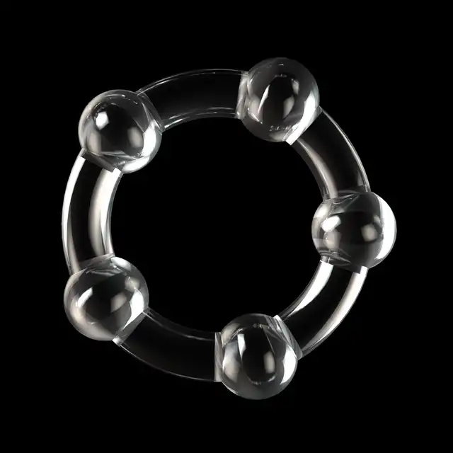 LoveToy - Power Plus Triple Beaded Ring Set Transparent. Zestaw elastycznych pierścieni erekcyjnych, zapewniają mocną i długą erekcję