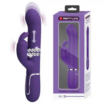 Pretty Love - Coale Purple. Wibrator z intensywnymi wibracjami, ruchomymi koralikami i funkcją Burst Climax zapewnia wyjątkowo intensywną przyjemność