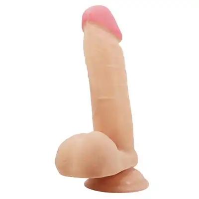 Pretty Love - Sliding Skin 8.1". Dildo o miękkiej i ruchomej skórze, elastyczny trzon z mocną przyssawką