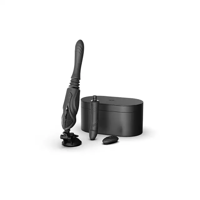 Zalo - Sesh Black. Ruchomy wibrator podgrzewany, z wymiennymi końcówkami i pilotem, inspirowany egipską wężową boginią