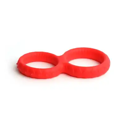 Sport Fucker -  Enigma Ring Red. Podwójny silikonowy ring z miękkiego i elastycznego silikonu, połączenie komfortu i intensywnych doznań