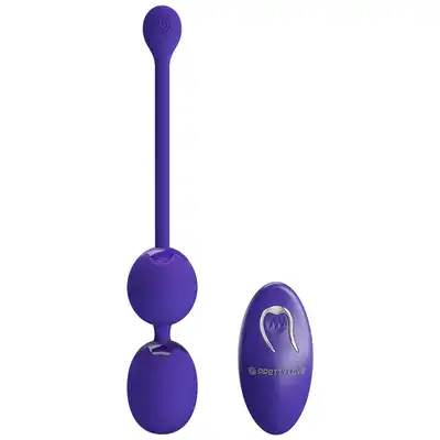 Pretty Love - Willie Youth Purple. Silikonowe wibrujące kulki gejszy do miłosnego treningu mięśni kegla, sterowane na pilota
