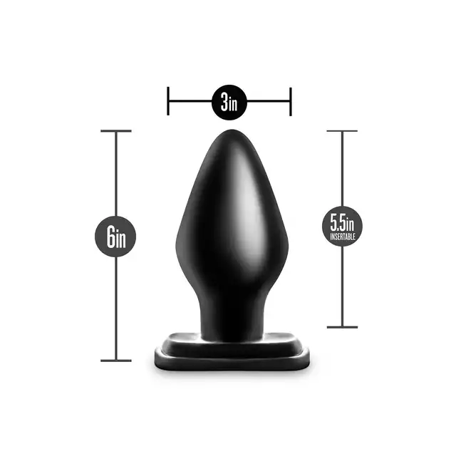 Anal Adventures - XXL Plug Black. Duży korek analny o opływowym kształcie, gwarantowane uczucie wypełnienia
