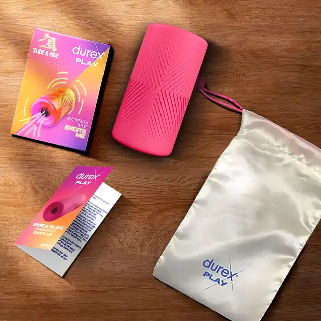 Durex Play - Slide &amp; Ride. Masturbator w formie elastycznego rękawa, super stymulacyjna struktura wewnętrzna zapewnia niezapomniane doznania