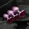 Dream Toys - Gleaming Love Pearl Pink Plug Set. Różowy zestaw eleganckich korków analnych z kryształkiem w kształcie serca