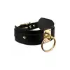 Kinky Diva - O-Ring Collar Black/Gold. Czarna obroża ze złotymi wstawkami, elegancja i odrobina pikanterii