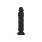 EasyToys - Dildo Without Balls 22.5 cm Black. Długie, czarne dildo z przyssawką, o prostym trzonie i żylastej teksturze