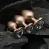 Dream Toys - Gleaming Love Pearl Gold Plug Set. Złoty zestaw eleganckich korków analnych z kryształkiem w kształcie serca