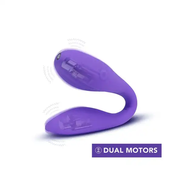 Wellness - Duo Purple. Wszechstronny wibrator dla par, intensywna stymulacja solo i w parze, elastyczny korpus i mocne wibracje