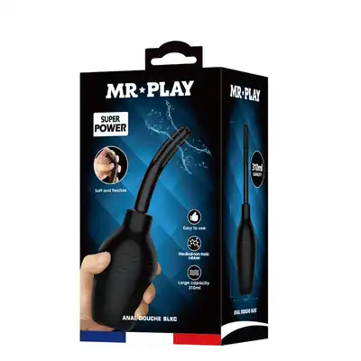 Mr. Play - Super Power Anal Douche Black. Wysokiej jakości silikonowa gruszka do skutecznego oczyszczania i przygotowania do zabawy analnej