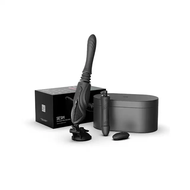 Zalo - Sesh Black. Ruchomy wibrator podgrzewany, z wymiennymi końcówkami i pilotem, inspirowany egipską wężową boginią