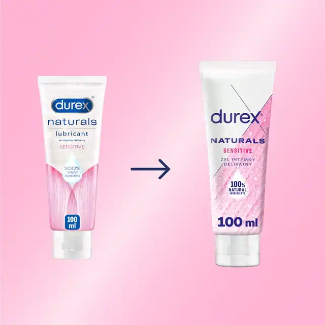 Durex - Naturals Sensitive 100ml. Lubrykant intymny na bazie wody z dodatkiem aloesu, długotrwały efekt nawilżający