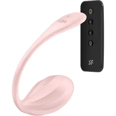 Satisfyer - Ribbed Petal Connect App Rose. Różowe wibrujące jajeczko na pilota i aplikację, intensywna stymulacja punktu G
