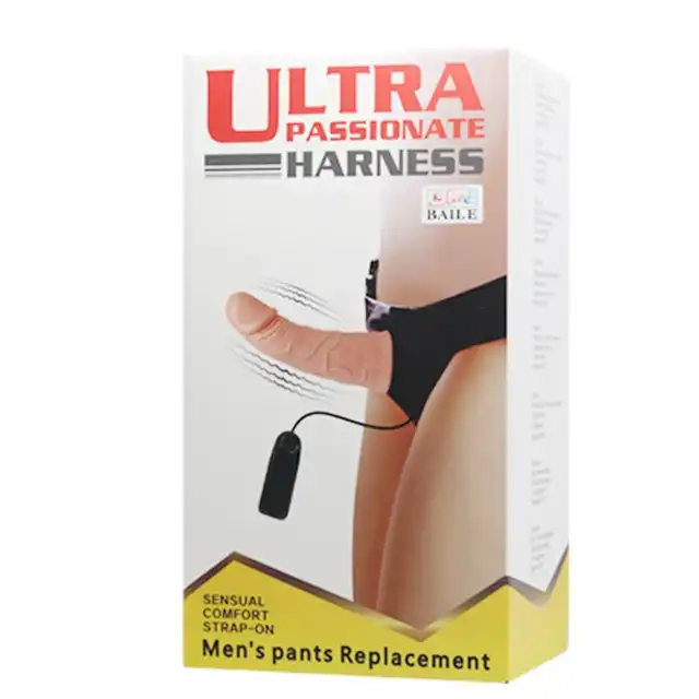 Baile - Strapon Ultra Passionate Harness. Uniwersalny strap-on z realistycznym żyłkowanym dildo i silnymi wibracjami