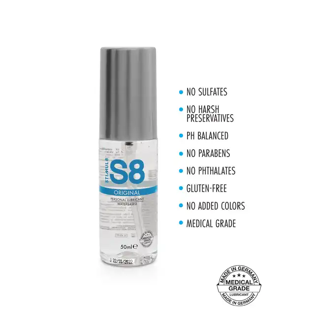 S8 - Original Personal Lubricant Waterbased 50ml. Bezpieczny i delikatny lubrykant na bazie wody, kompaktowe opakowanie