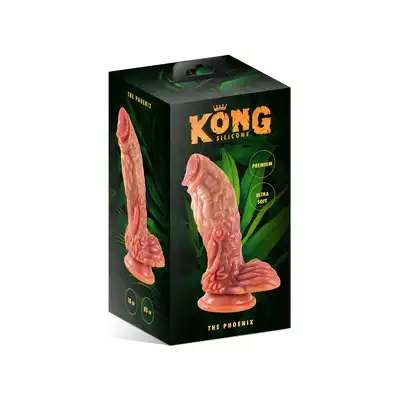 Kong Silicone - The Phoenix. Fantastyczne dildo bestii typu feniks. 18 cm długości, 5,5 cm średnicy. Intensywne doznania także dla początkujących