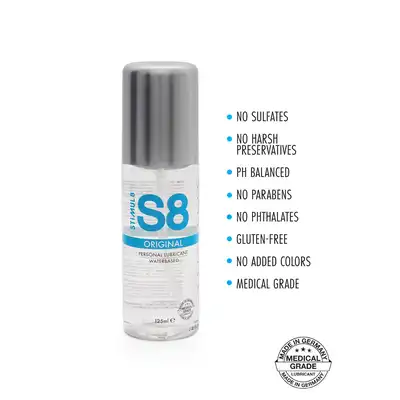 S8 - Original Personal Lubricant Waterbased 125ml. Bezpieczny i delikatny lubrykant na bazie wody, wygodne opakowanie