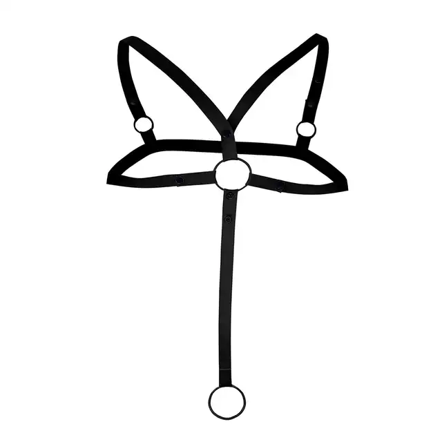 Cut4Men - Harness C-Ring Black. Stylowa i funkcjonalna uprząż dla mężczyzn, zmysłowy dodatek do męskiej garderoby