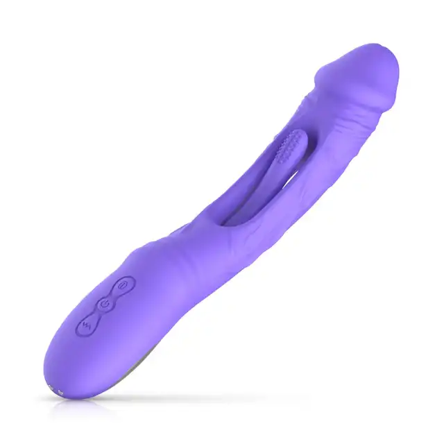 Good Vibes Only - Flax Vibrating Dildo with G-Spot Stimulator. Realistyczny wibrator z funkcją ruchu, stymulacja punktu G