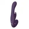 Vive - Suki Vibrating Strapless Strap-on Rabbit Purple. Wibrujący strapon bezuprzężowy, intensywna stymulacja dla obu partnerów 
