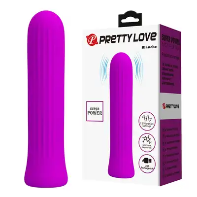 Pretty Love - Blanche Pink. Kompaktowy mini wibrator ze stymulującymi żłobieniami, cichy silnik i 12 trybów wibracji