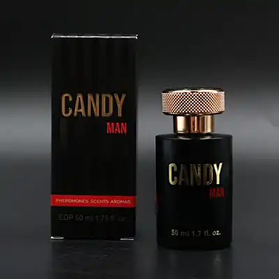 Candy - Man 50ml. Męskie perfumy z feromonami o mocnym i stanowczym zapachu, nuty bergamotki, kokosa i tonka