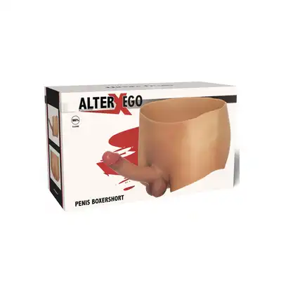 Hidden Desire - Alter Ego Boxershort With Penis S/M. Silikonowe bokserki z realistycznym penisem, wciel się w męską rolę