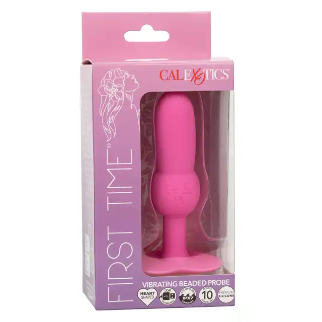 Calexotics - First Time. Wszechstronna, wodoodporna sonda analna z 10 funkcjami wibracji i pulsacji, wykonana z silikonu